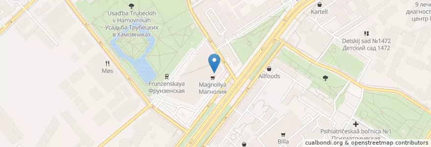 Mapa de ubicacion de Траст en Rusland, Centraal Federaal District, Moskou, Центральный Административный Округ, Район Хамовники.
