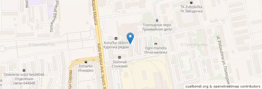 Mapa de ubicacion de У цирка en Russland, Föderationskreis Sibirien, Oblast Omsk, Омский Район, Городской Округ Омск.