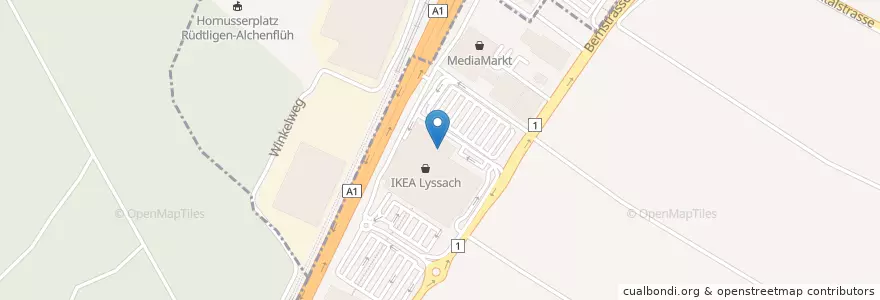 Mapa de ubicacion de IKEA Restaurant en سويسرا, برن, Verwaltungsregion Emmental-Oberaargau, Verwaltungskreis Emmental, Rüdtligen-Alchenflüh.