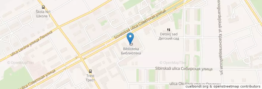 Mapa de ubicacion de Библиотека en Rusland, Federaal District Siberië, Chakassië, Усть-Абаканский Район, Городской Округ Черногорск.