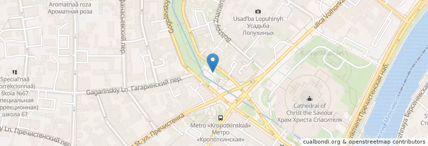 Mapa de ubicacion de Городской туалет en Россия, Центральный Федеральный Округ, Москва, Центральный Административный Округ, Район Хамовники.
