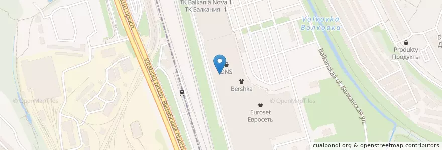 Mapa de ubicacion de Хачапури Хинкали en Russia, Northwestern Federal District, Leningrad Oblast, Saint Petersburg, Фрунзенский Район, Балканский Округ.