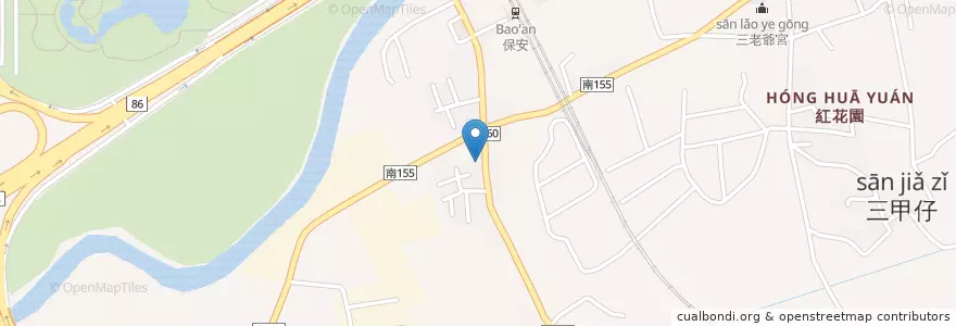 Mapa de ubicacion de 車路墘基督教會 en Taiwan, Tainan, Rende.
