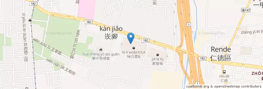 Mapa de ubicacion de 藝奇日本料理 en تايوان, تاينان, 仁德區.