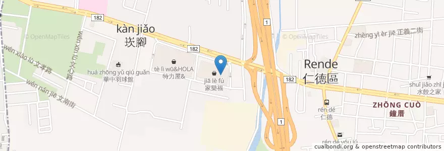 Mapa de ubicacion de 爭鮮迴轉壽司 en Taiwan, Tainan, Rende District.