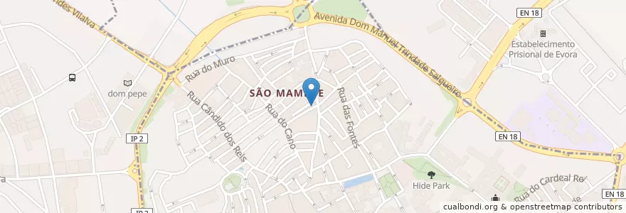 Mapa de ubicacion de Molhóbico en Portekiz, Alentejo, Alentejo Central, Évora, Évora, Bacelo E Senhora Da Saúde, Évora.