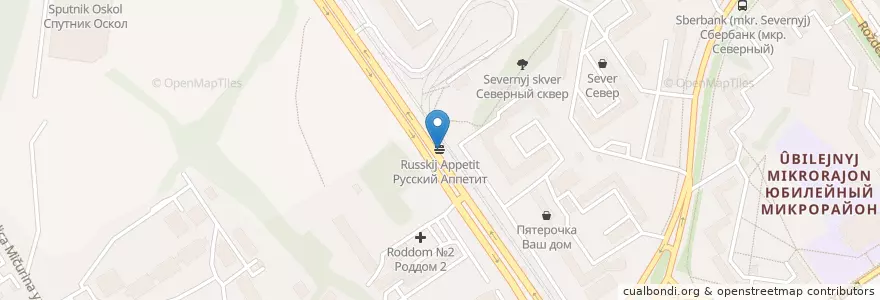 Mapa de ubicacion de Русский Аппетит en Rússia, Distrito Federal Central, Oblast De Belgorod, Старооскольский Городской Округ.