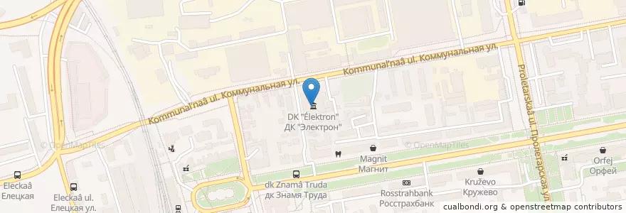 Mapa de ubicacion de ДК "Электрон" en ロシア, 中央連邦管区, タンボフ州, Тамбовский Район, Городской Округ Тамбов.