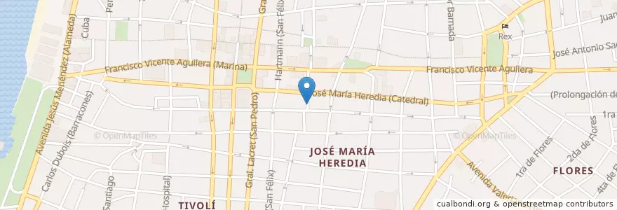 Mapa de ubicacion de Pizzería La Veneciana en キューバ, Santiago De Cuba, Santiago De Cuba, Ciudad De Santiago De Cuba.