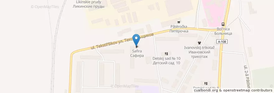 Mapa de ubicacion de Сафира en Rusia, Центральный Федеральный Округ, Московская Область, Орехово-Зуевский Городской Округ.