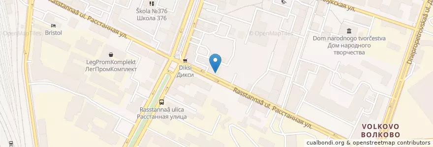 Mapa de ubicacion de Оазис en Russia, Northwestern Federal District, Leningrad Oblast, Saint Petersburg, Фрунзенский Район, Округ Волковское.