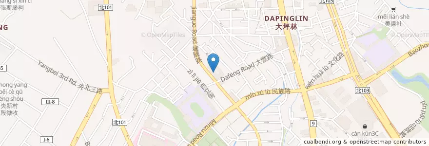 Mapa de ubicacion de 二十張靈糧福音中心 en 타이완, 신베이 시, 신뎬 구.