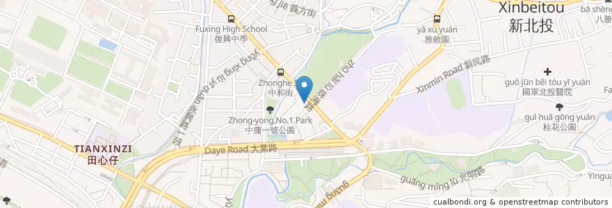Mapa de ubicacion de 櫻五鐵板燒 en تایوان, 新北市, تایپه, 北投區.