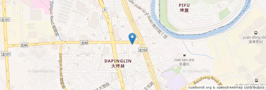 Mapa de ubicacion de 白甘蔗涮涮屋 en تايوان, تايبيه الجديدة, 新店區.