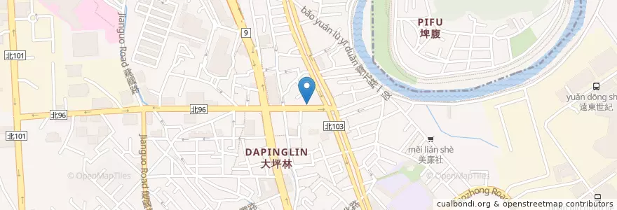 Mapa de ubicacion de 真誠原味豆花 en تايوان, تايبيه الجديدة, 新店區.
