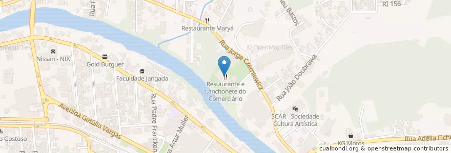 Mapa de ubicacion de Restaurante e Lanchonete do Comerciário en Brazilië, Regio Zuid, Santa Catarina, Região Geográfica Intermediária De Joinville, Microrregião De Joinville, Jaraguá Do Sul.