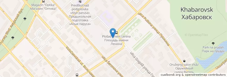 Mapa de ubicacion de Столовая en Россия, Дальневосточный Федеральный Округ, Хабаровский Край, Городской Округ Хабаровск.