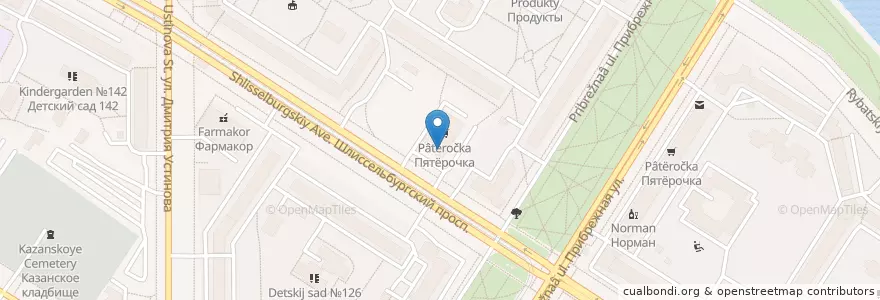 Mapa de ubicacion de Горздрав en Russie, District Fédéral Du Nord-Ouest, Oblast De Léningrad, Saint-Pétersbourg, Невский Район, Округ Рыбацкое.