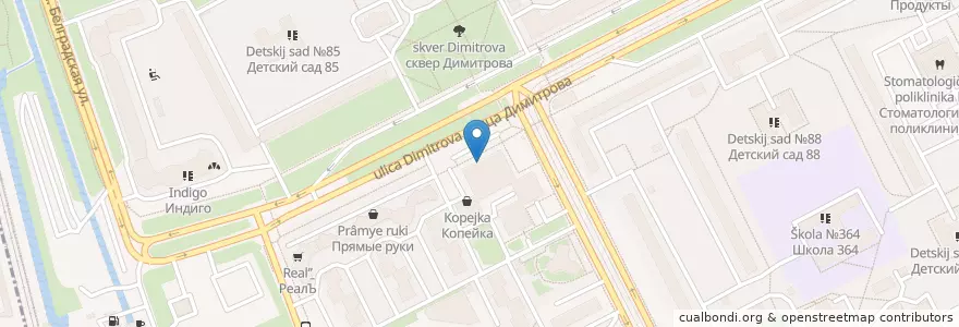 Mapa de ubicacion de Горздрав en Russia, Northwestern Federal District, Leningrad Oblast, Saint Petersburg, Фрунзенский Район, Георгиевский Округ.