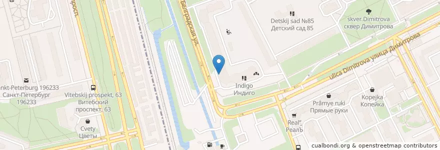 Mapa de ubicacion de Реатив en Russie, District Fédéral Du Nord-Ouest, Oblast De Léningrad, Saint-Pétersbourg, Фрунзенский Район, Георгиевский Округ.