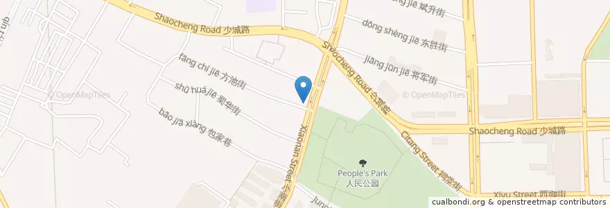 Mapa de ubicacion de yinshu dumplings noodle restaurant en China, Sichuan, Chengdu City, Qingyang District, 汪家拐街道 (Wangjiguai).