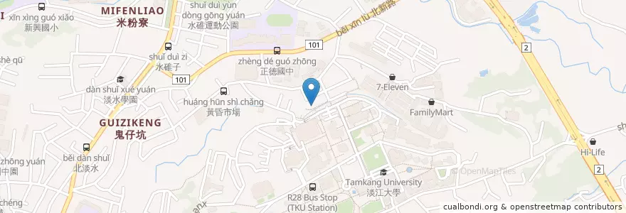 Mapa de ubicacion de 小喬自助餐 en تايوان, تايبيه الجديدة, 淡水區.
