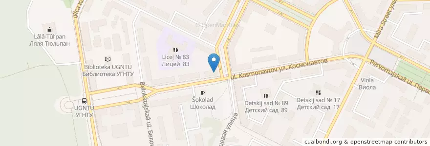 Mapa de ubicacion de Wood Cafe en 러시아, Приволжский Федеральный Округ, Башкортостан, Городской Округ Уфа.