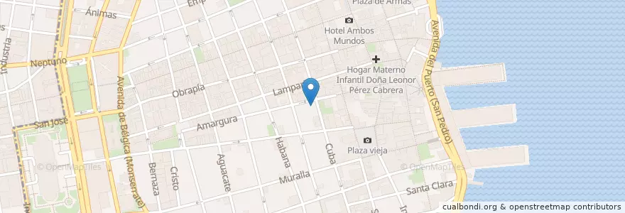 Mapa de ubicacion de San Francisco de Asis en 쿠바, La Habana, La Habana Vieja.