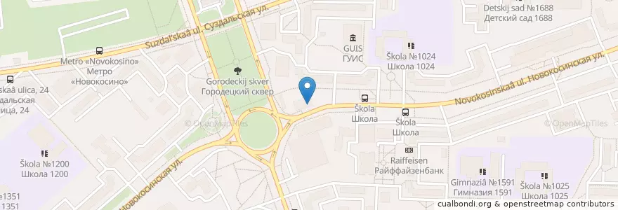 Mapa de ubicacion de Чайхона №1 en ロシア, 中央連邦管区, モスクワ, Восточный Административный Округ, Район Новокосино.