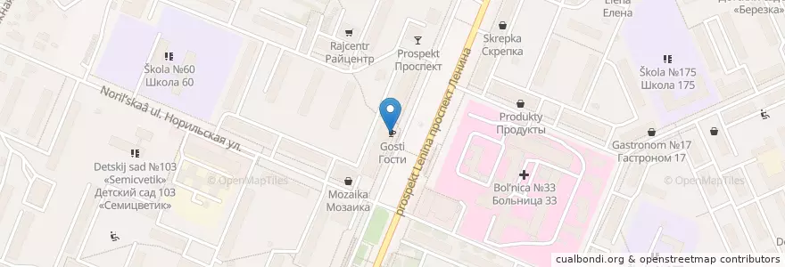 Mapa de ubicacion de Гости en Russie, District Fédéral De La Volga, Oblast De Nijni Novgorod, Городской Округ Нижний Новгород.