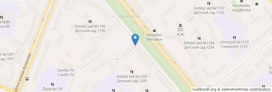 Mapa de ubicacion de Домино'с пицца en Rusia, Distrito Federal Central, Москва, Северо-Западный Административный Округ, Район Строгино.