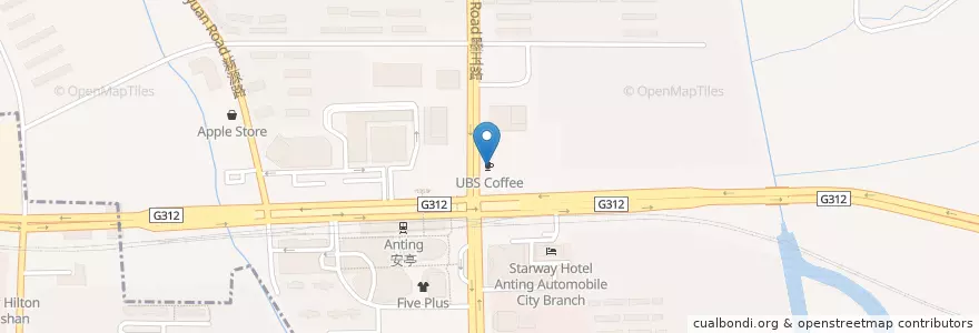 Mapa de ubicacion de UBS Coffee en China, Shanghai, Jiading District.