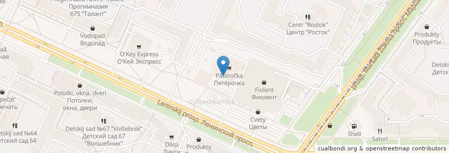 Mapa de ubicacion de Горздрав en Russland, Föderationskreis Nordwest, Oblast Leningrad, Sankt Petersburg, Красносельский Район, Округ Юго-Запад.