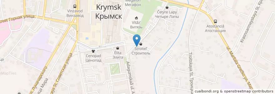 Mapa de ubicacion de Пивстоп en Russland, Föderationskreis Südrussland, Region Krasnodar, Rajon Krymsk, Крымское Городское Поселение.