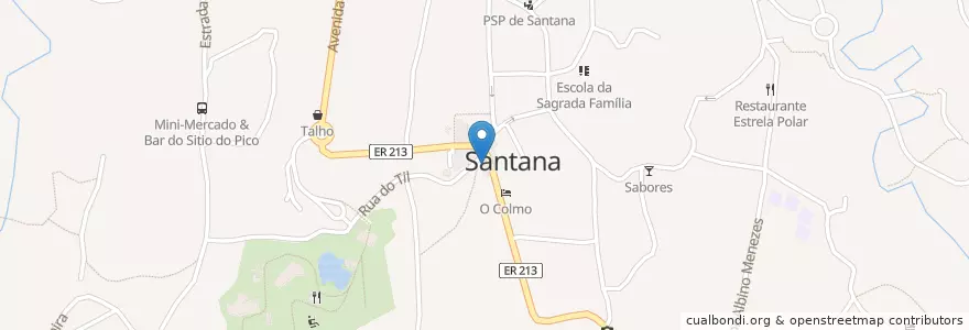 Mapa de ubicacion de Snack Bar A Espiga en ポルトガル, Santana, Santana.