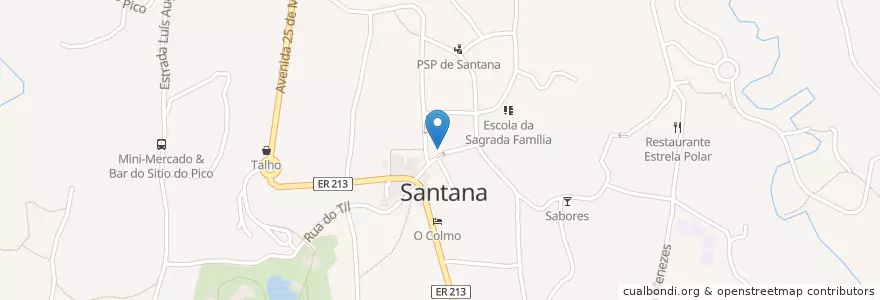 Mapa de ubicacion de Bar Córrego en پرتغال, Santana, Santana.