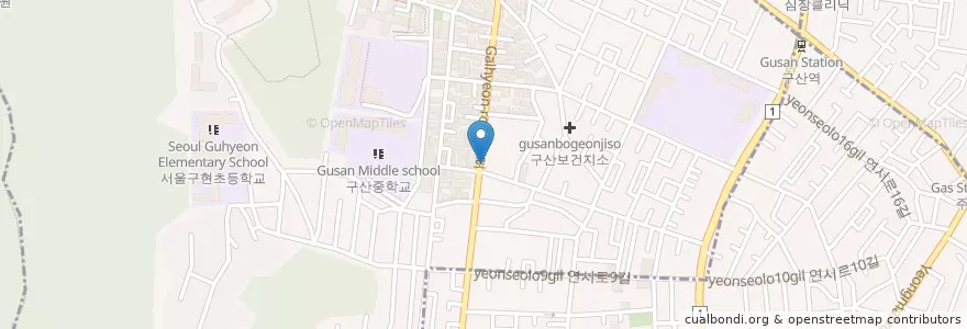 Mapa de ubicacion de 파리바게뜨 구산연서점 (ParisBagette GusanYeonseo) en Corée Du Sud, Séoul, 은평구, 구산동.