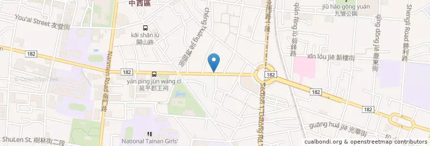 Mapa de ubicacion de 進福炒鱔魚專家 en Тайвань, Тайнань, 中西區.