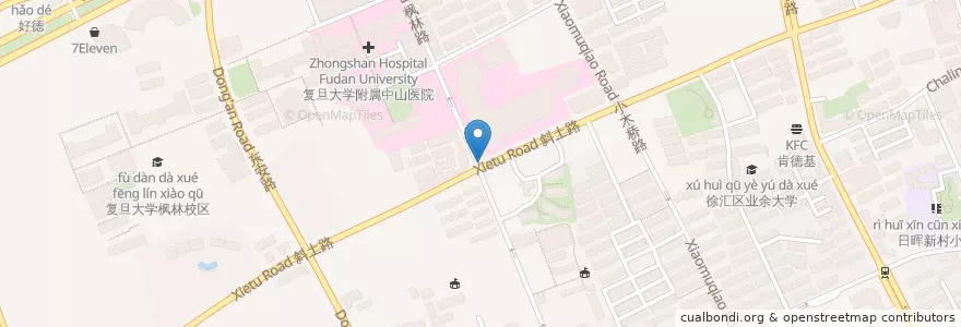 Mapa de ubicacion de 枫林路东安路 en China, Shanghai, 徐汇区.