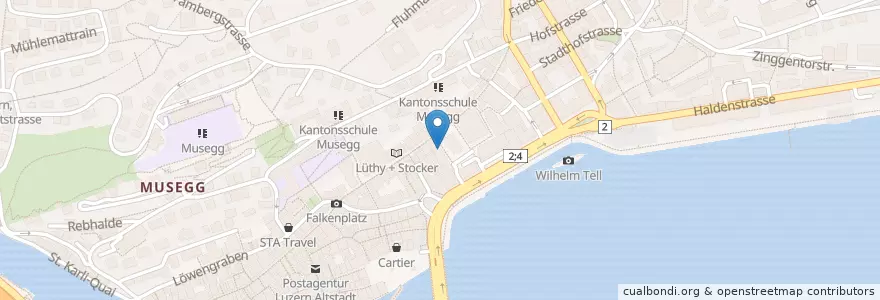 Mapa de ubicacion de Anfield - no. 1 sports pub en سويسرا, Luzern, Luzern.