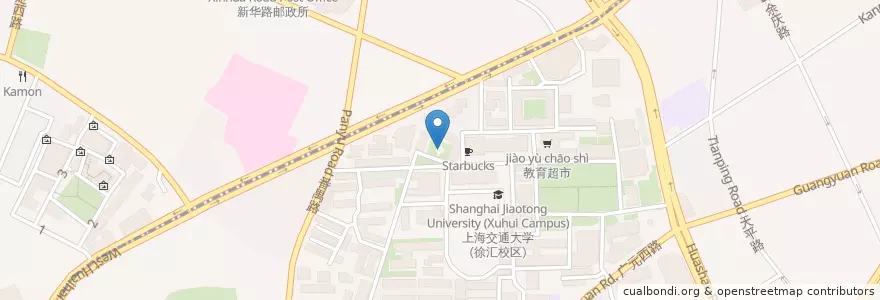 Mapa de ubicacion de 饮水思源 en الصين, شانغهاي, 徐汇区.