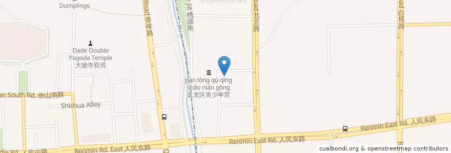 Mapa de ubicacion de 盘龙区图书馆 昆明市儿童图书馆 en Cina, Yunnan, 昆明市, 盘龙区, 鼓楼街道.