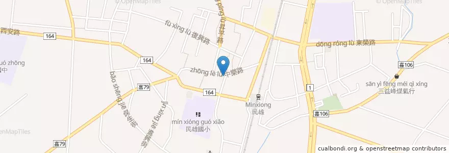 Mapa de ubicacion de 三和藥局 en Taiwan, 臺灣省, 嘉義縣, 民雄鄉.