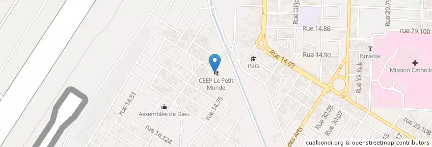Mapa de ubicacion de CEEP Le Petit Monde en Burquina Faso, Centre, Kadiogo, Ouagadougou.
