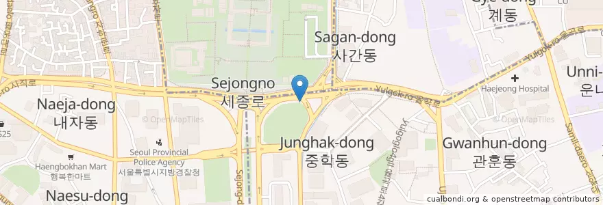 Mapa de ubicacion de 광화문시민열린마당 en کره جنوبی, سئول, 종로구, 종로1·2·3·4가동.
