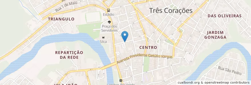 Mapa de ubicacion de Estacionamento Hotel Calabreza en Brasilien, Südosten, Minas Gerais, Região Geográfica Intermediária De Varginha, Microrregião Varginha, Três Corações.