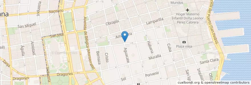 Mapa de ubicacion de Bigote de Gato en 쿠바, La Habana, La Habana Vieja.
