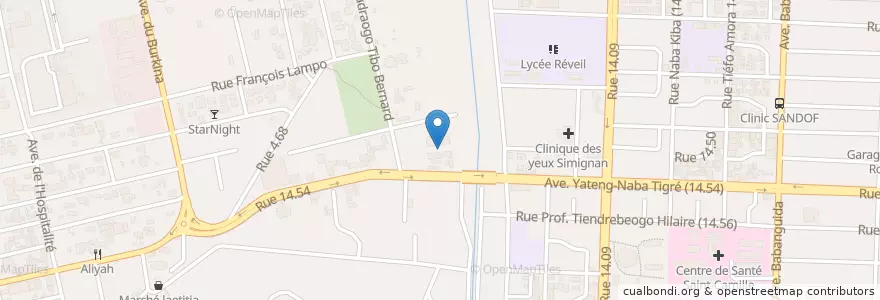 Mapa de ubicacion de Cours ATI A-B en Burkina Faso, Centre, Kadiogo, Ouagadougou.