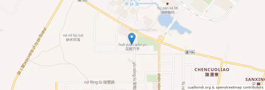Mapa de ubicacion de 即食樂 en 台湾, 台湾省, 嘉義県, 民雄郷.