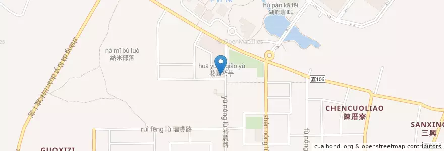 Mapa de ubicacion de 隱客廳 en Taiwan, 臺灣省, 嘉義縣, 民雄鄉.